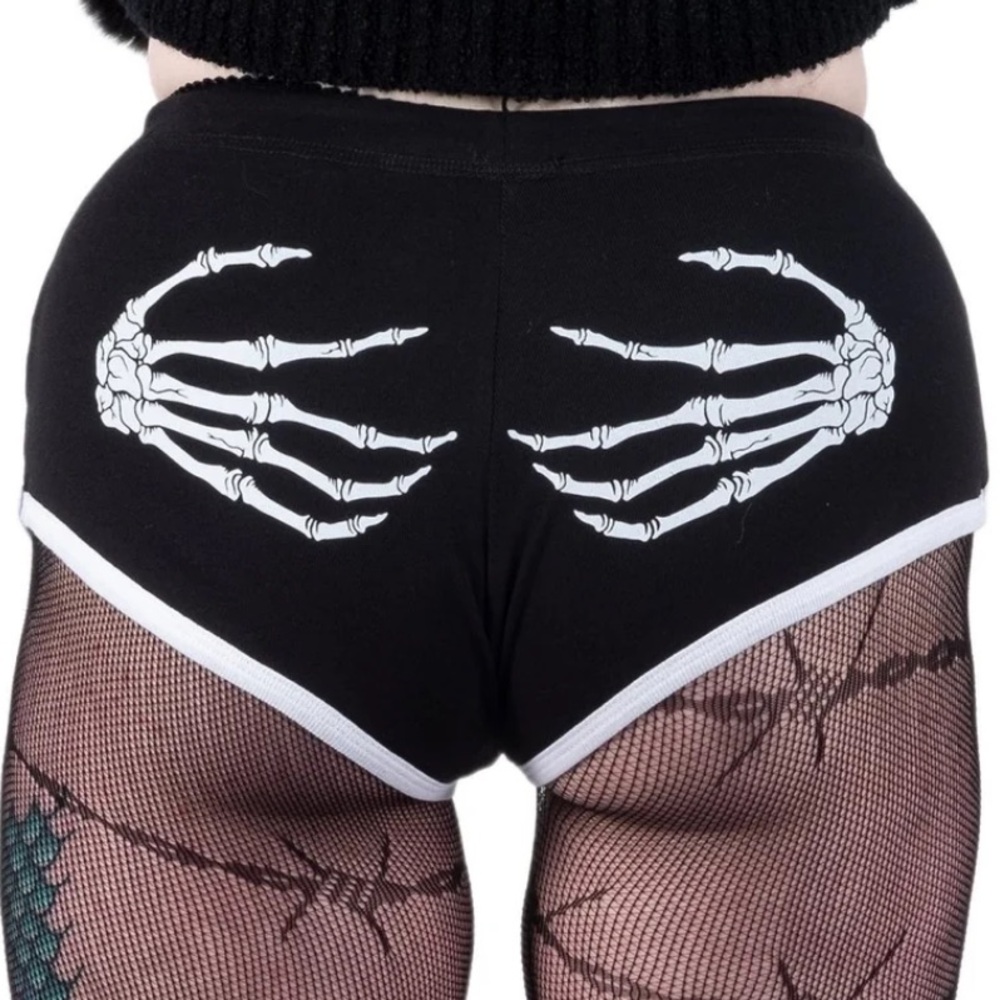 Too Fast Skeleton Hands Short Shorts